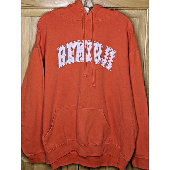 Bemidji Minnesota 2XL Hoodie Sweatshirt Orange Unisex READ - Picture 6 of 6